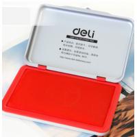 得力(deli)120*80mm金属方形中号秒干印台印泥 红...